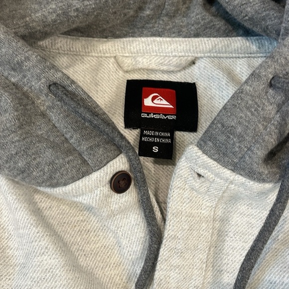 Quiksilver Gray Lightweight Hooded Shirt Jacket - Picture 3 of 5